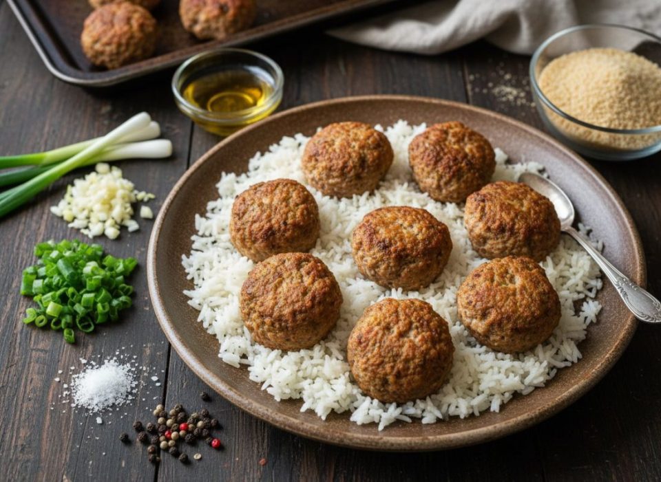 Albóndigas de carne con arroz