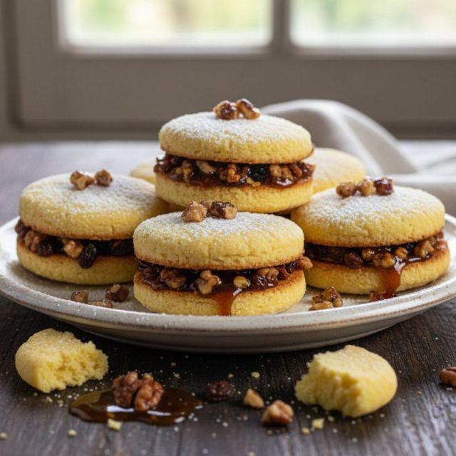 Receta de Alfajores moqueguanos con miel de chancaca y frutos secos