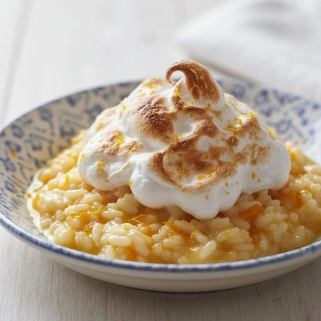 Receta de Arroz a la naranja con merengue