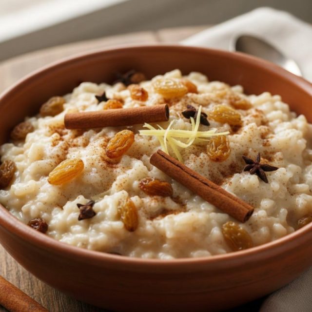 Receta de Arroz con leche de coco y pasas