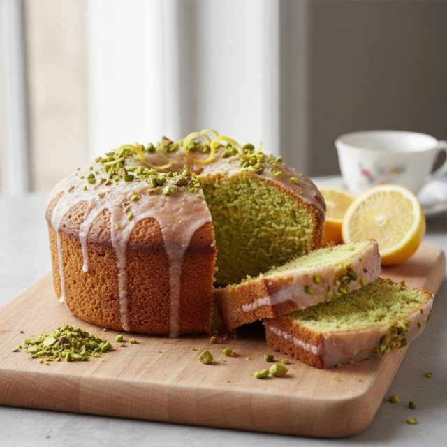 Receta de Bizcocho de pistacho y limón (sin azúcar)