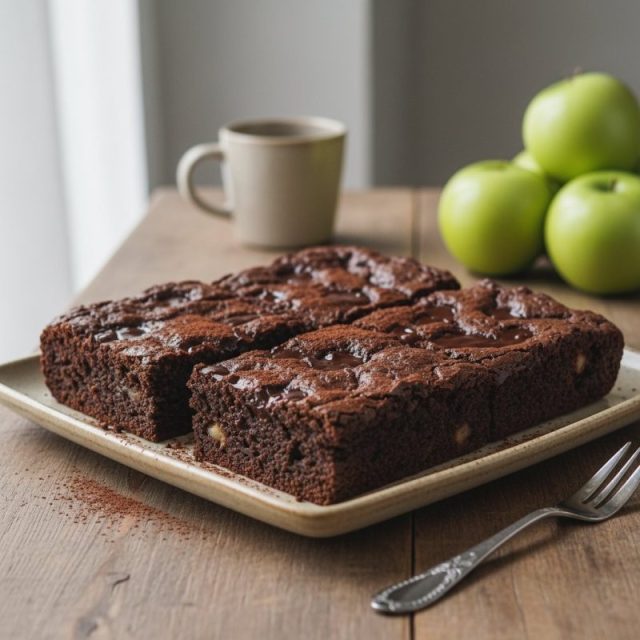 Receta de Brownies veganos de cacao y manzana