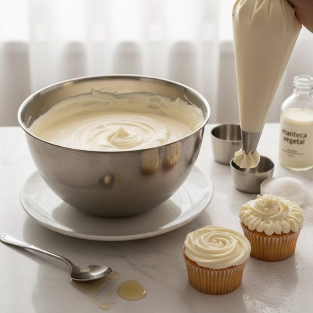 Receta de Cobertura de manteca y vainilla para decorar (tipo buttercream)