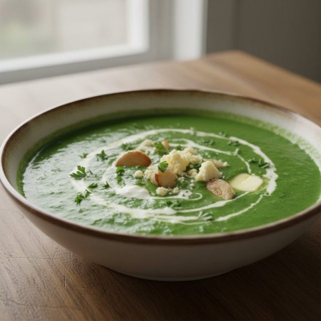 Crema de acelgas con ajo y queso