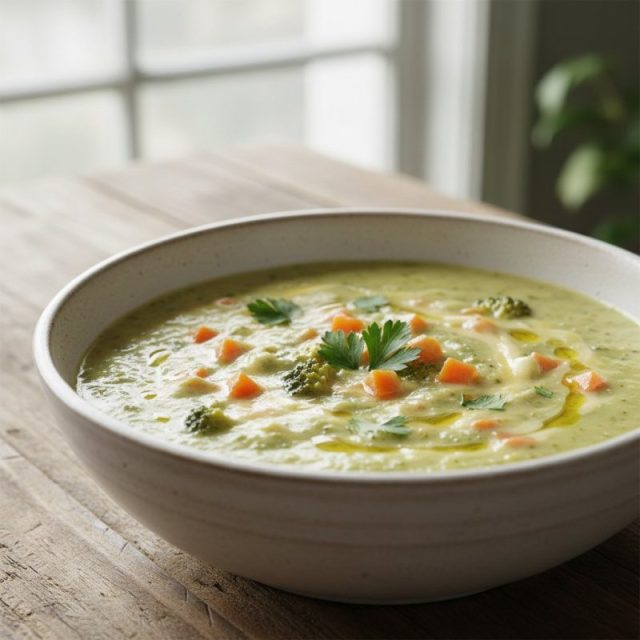 Receta de Crema de brócoli con queso y zanahoria