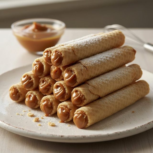 Receta de Cuchuflís crocantes rellenos de manjar