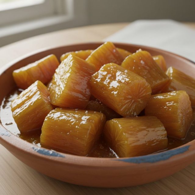 Receta de Dulce de mandioca en almíbar