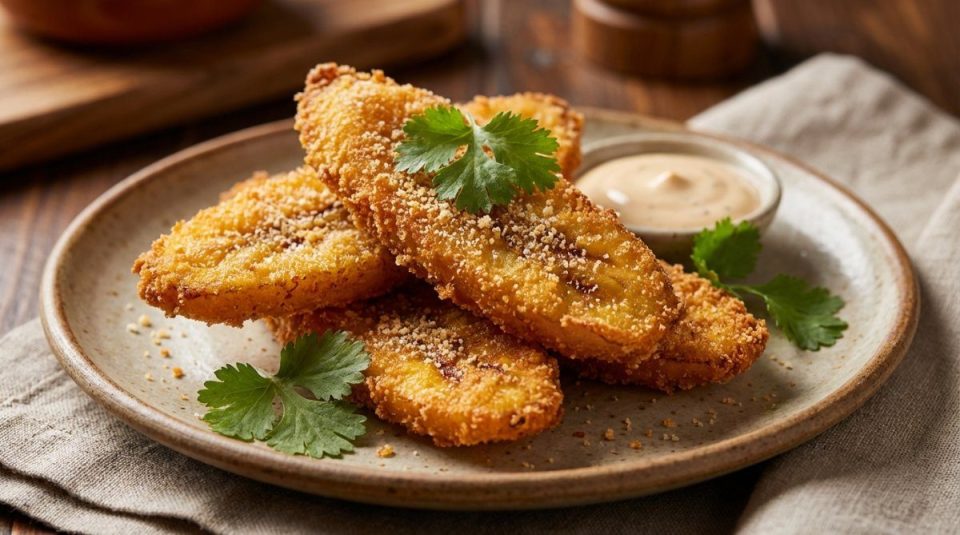 Empanado de plátano (plátano frito empanizado)