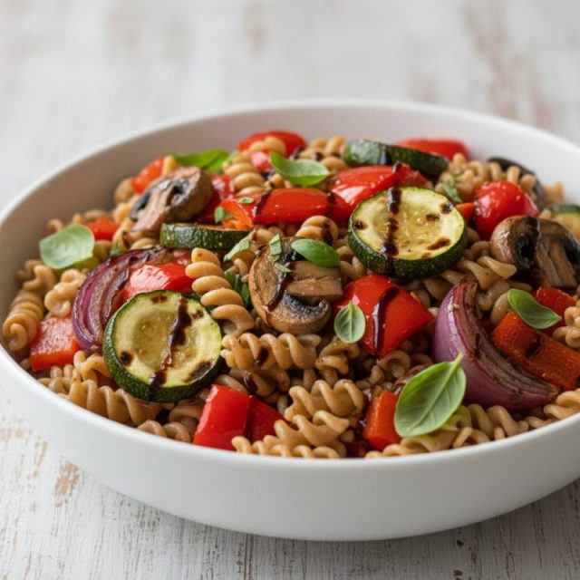 Receta de Ensalada de pasta y vegetales asados