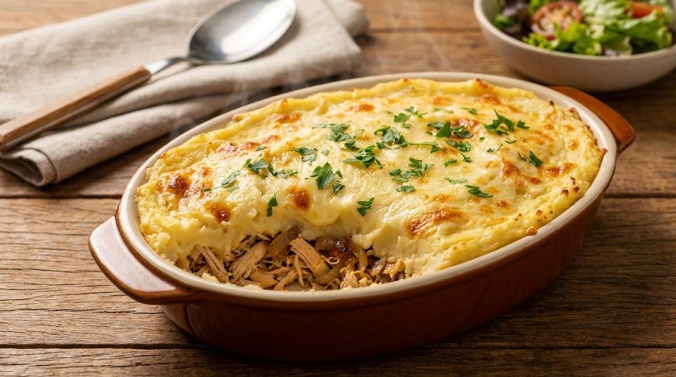 Escondidinho de frango (puré y pollo)