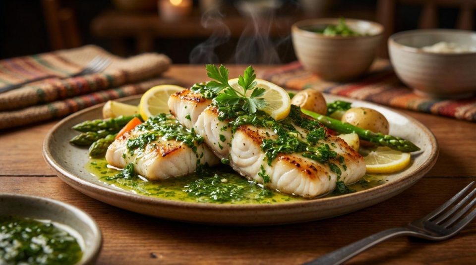 Filetes de Pescado con Molho Verde