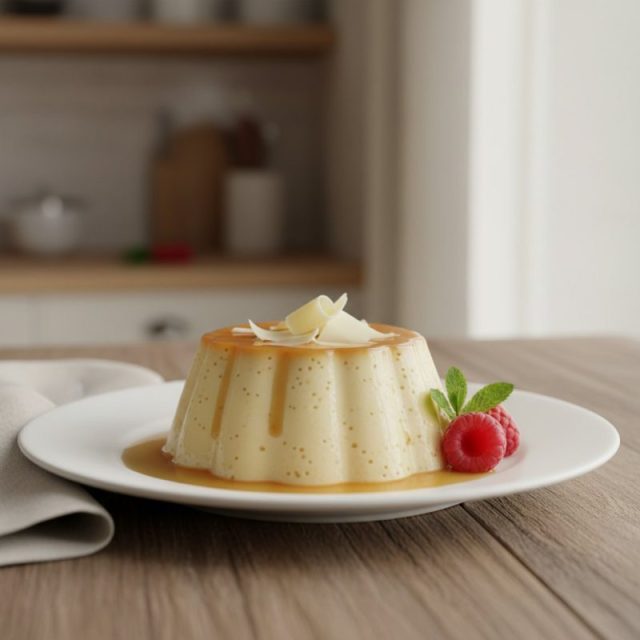 Receta de Flan de chocolate blanco