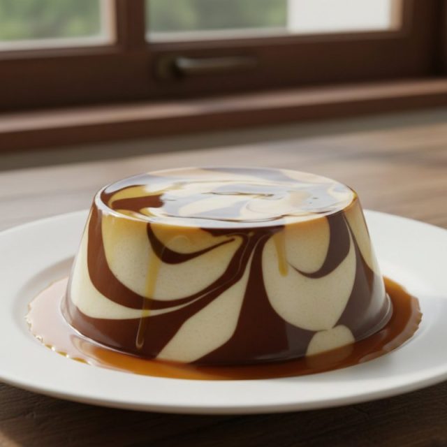Receta de Flan marmoleado de coco y chocolate