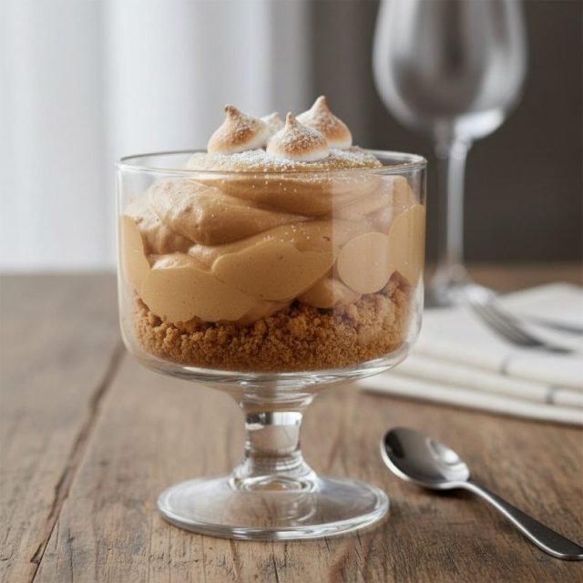 Mousse de manjar (dulce de leche) con base crujiente