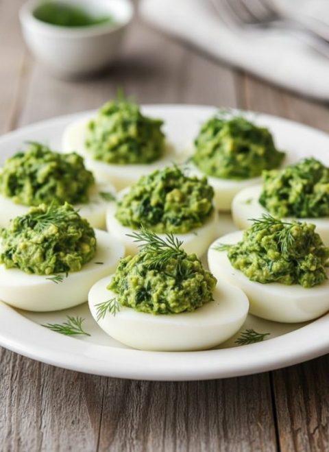 Ovos Verdes (Huevos Rellenos de Espinaca)
