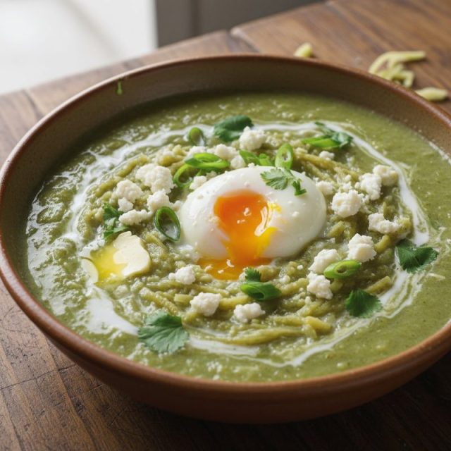 Receta de Raspado de verde con leche, queso y huevo