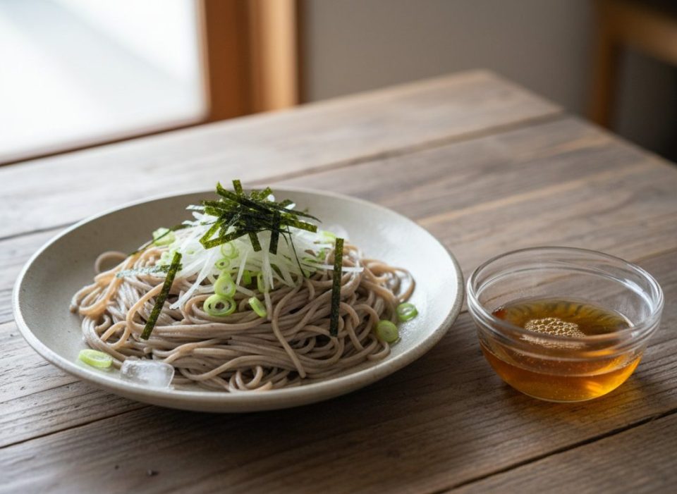Receta de Soba fría con salsa de soja y sake
