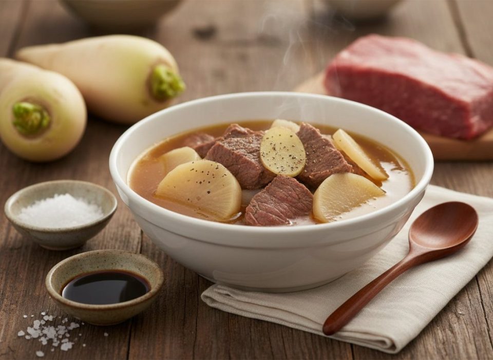 Receta de Sopa de carne y nabo