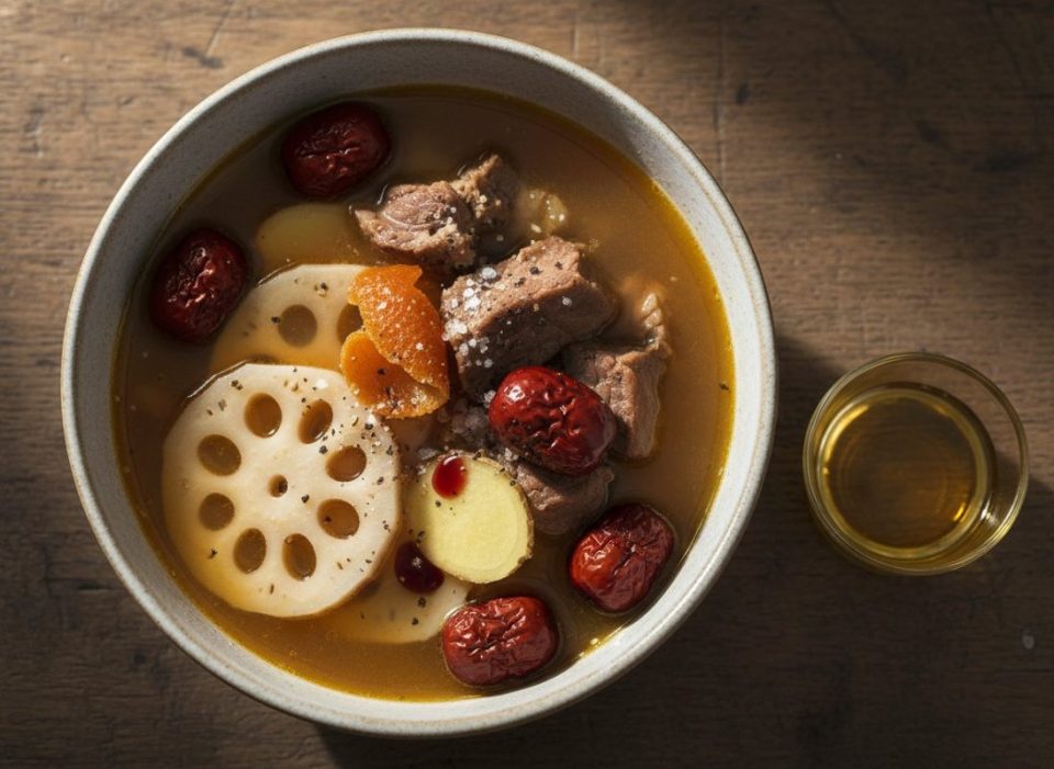 Receta de Sopa de raíz de loto