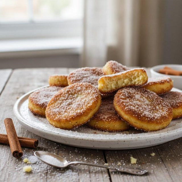 Receta de Torrejitas de yuca fritas con azúcar y canela