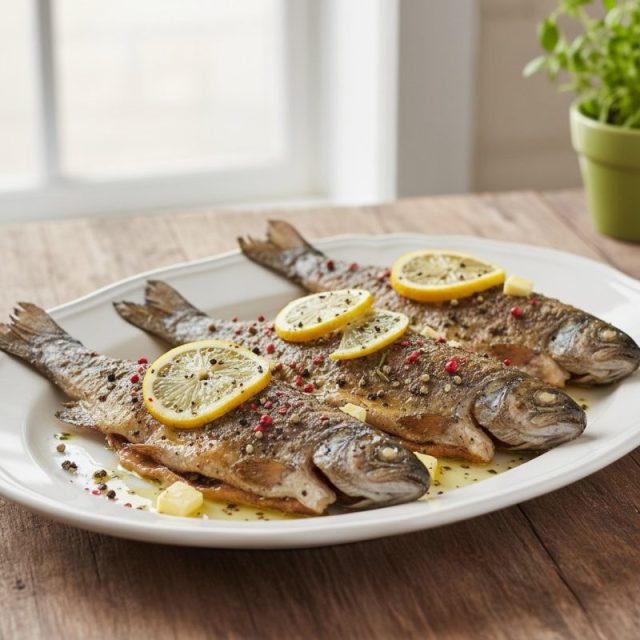 Receta de Truchas asadas con pimienta