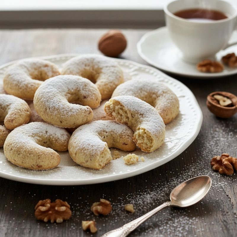 Galletas medias lunas de nuez