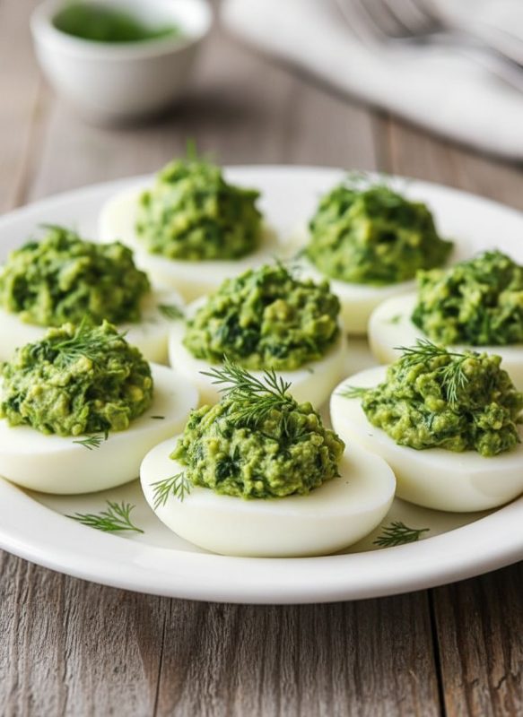 Ovos Verdes (Huevos Rellenos de Espinaca)