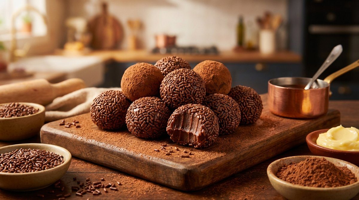 Trufas brasileñas (brigadeiro, versión corta)